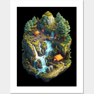 Camping Trail Isometric Posters and Art